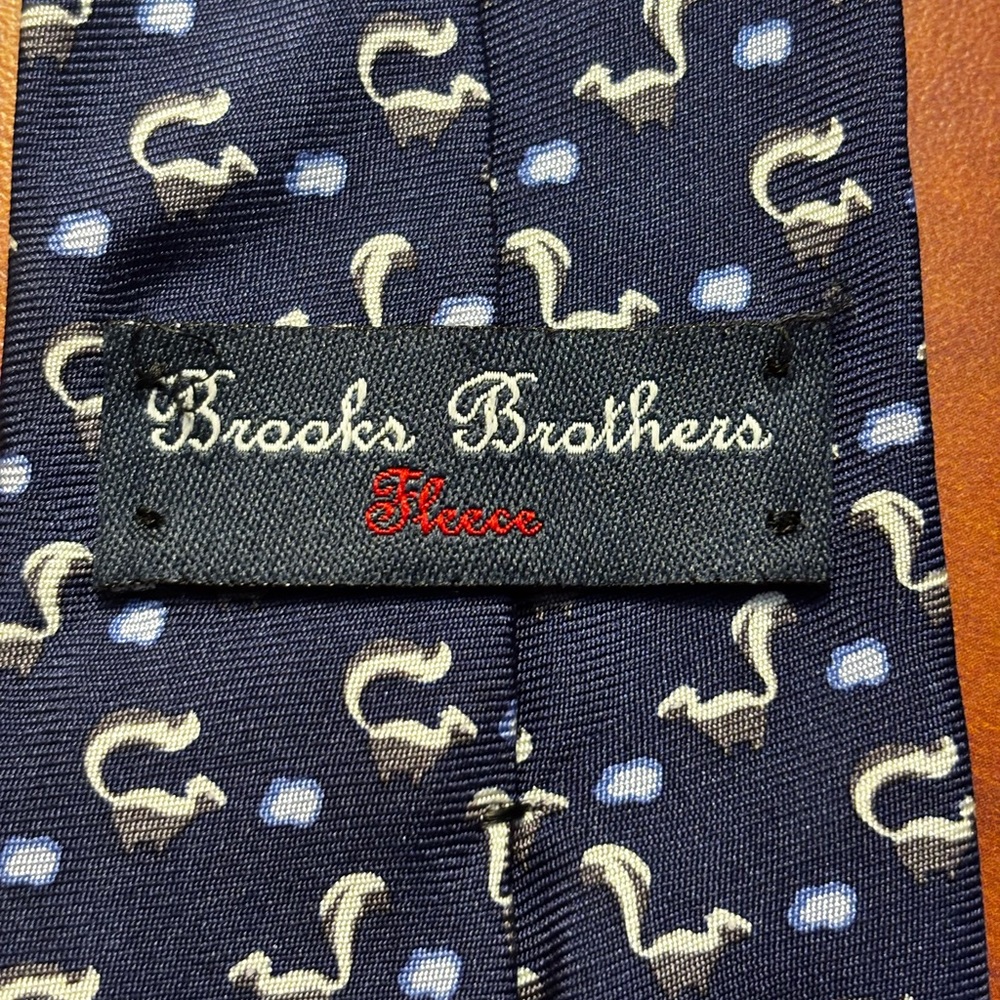 Brooks Brothers Navy Silk Tie with Skunks